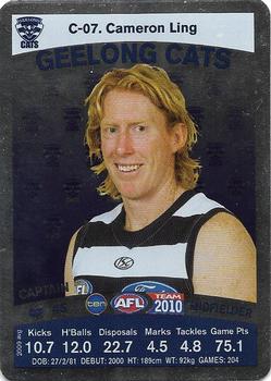 2010 Team Zone AFL Team - Captains Silver #C-07 Cameron Ling Front